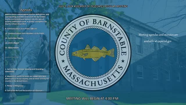 Thumbnail image for Barnstable County Assembly of Delegates 7-3-2024