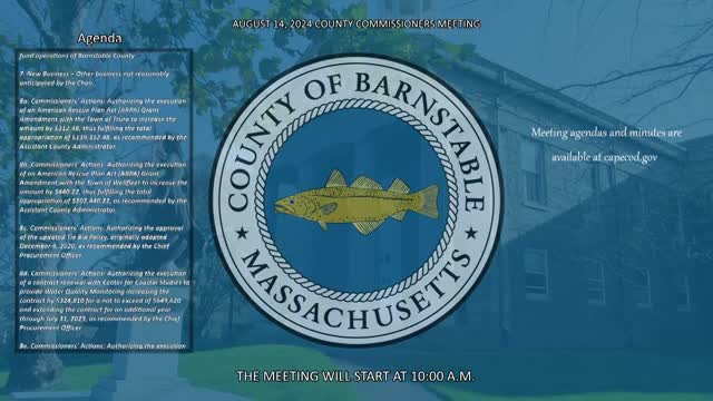 Thumbnail image for Barnstable County Commissioners 8-14-2024
