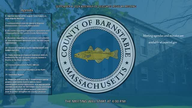 Thumbnail image for Barnstable County Assembly of Delegates 9-4-2024