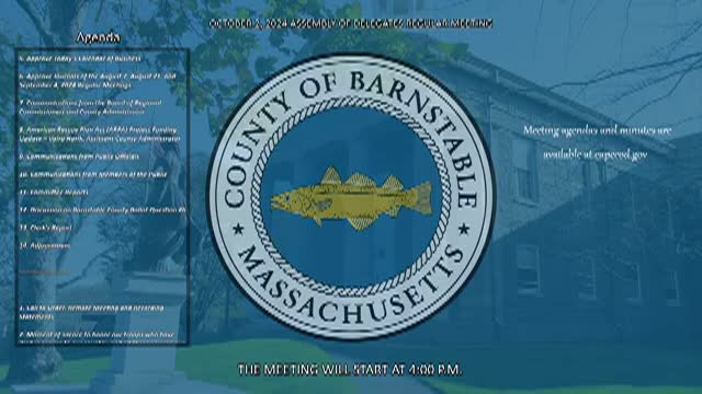 Thumbnail image for Barnstable County Assembly of Delegates 10-2-2024