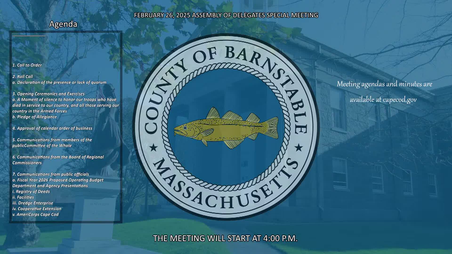 Thumbnail image for Barnstable County Assembly of Delegates 2-26-2025
