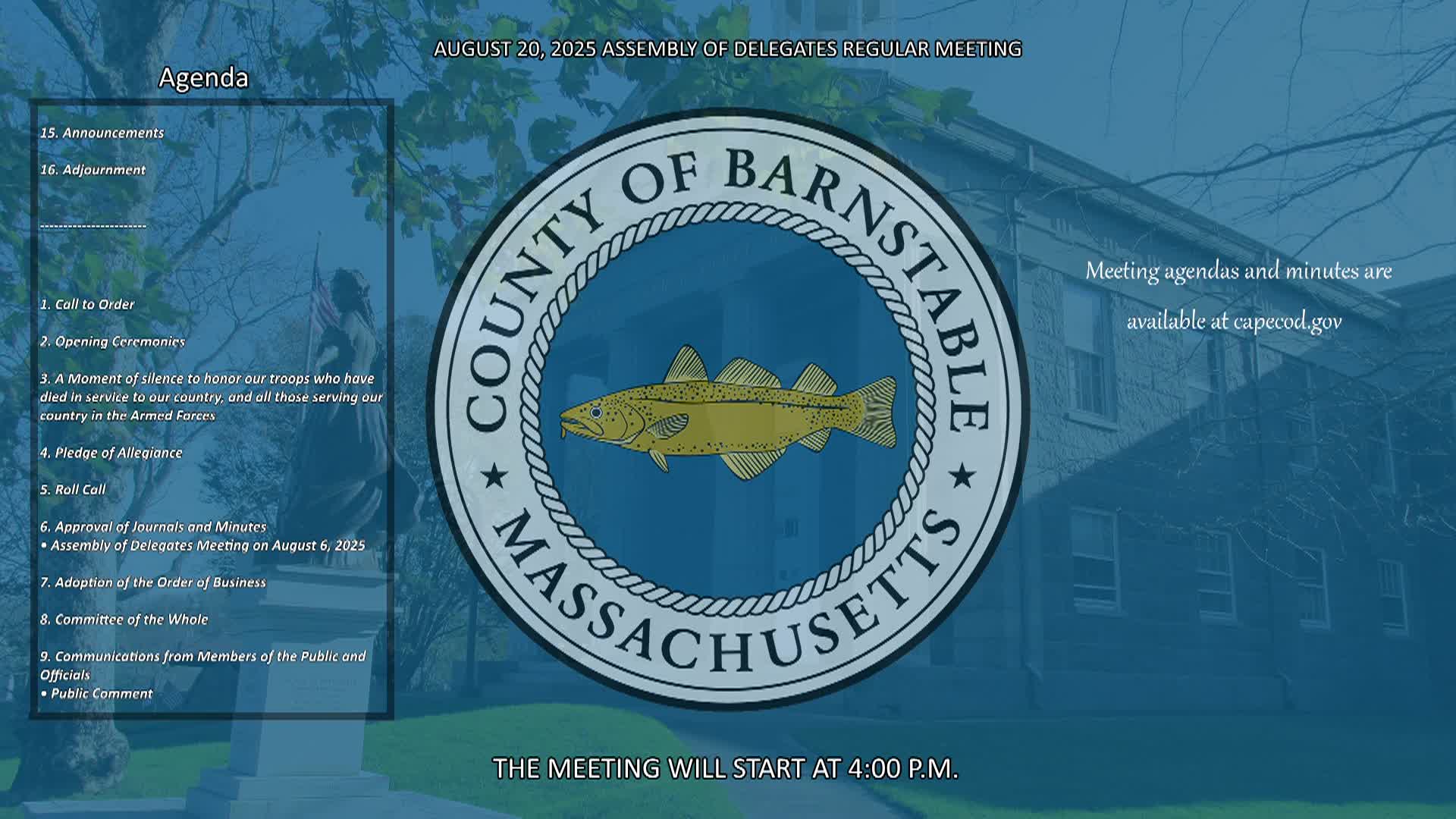 Thumbnail image for Barnstable County Assembly of Delegates 8-20-2025