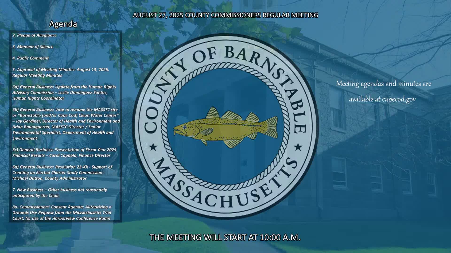 Thumbnail image for Barnstable County Commissioners 8-27-2025
