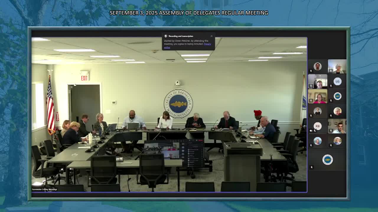 Thumbnail image for Barnstable County Assembly of Delegates 9-10-2025