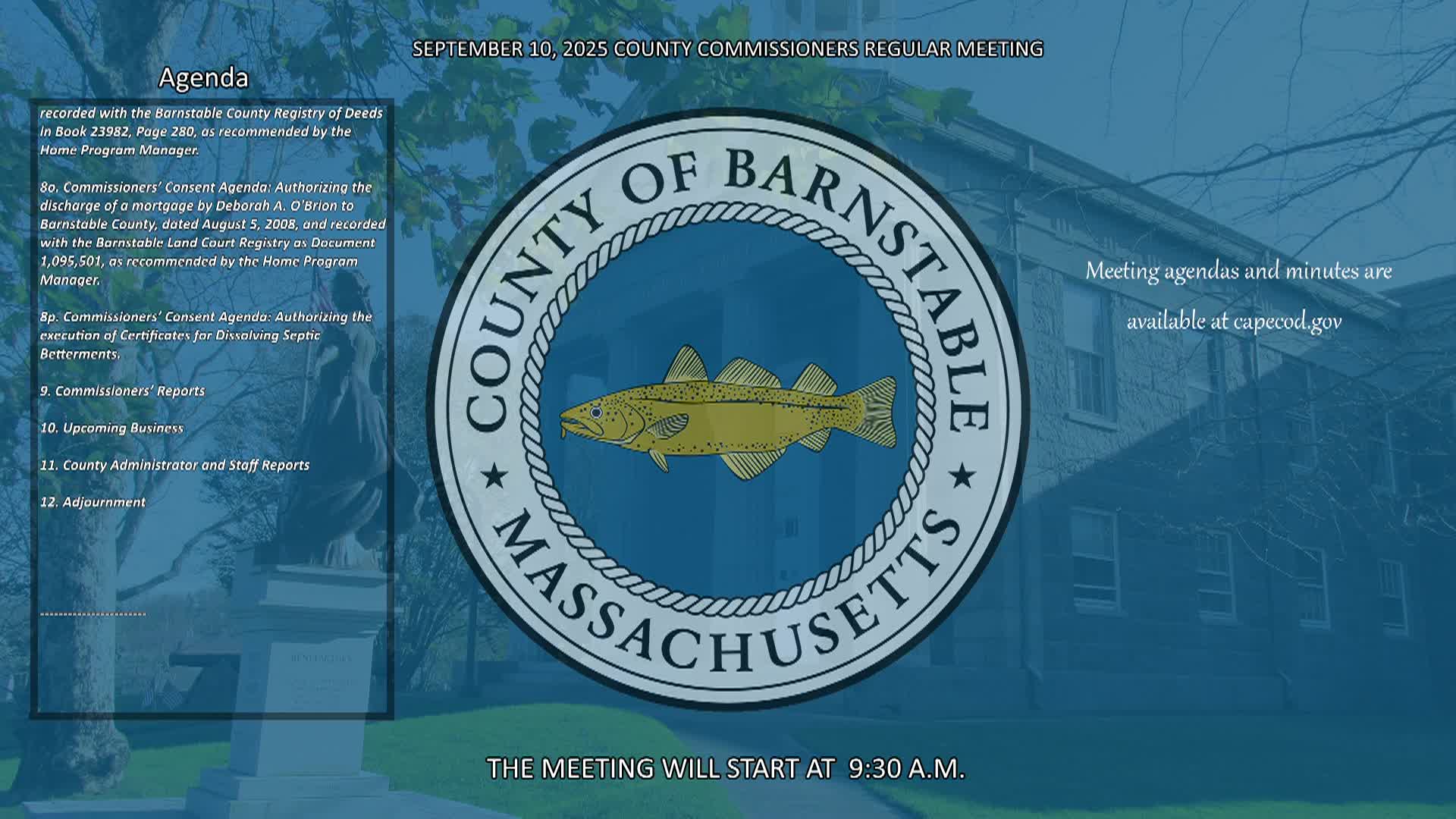 Thumbnail image for Barnstable County Commissioners 9-10-2025