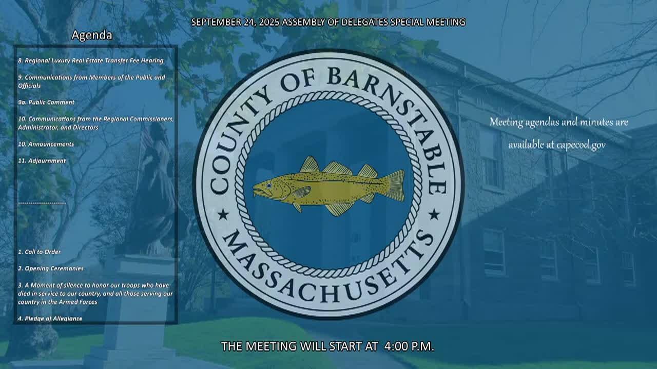 Thumbnail image for Barnstable County Assembly of Delegates 9-24-2025