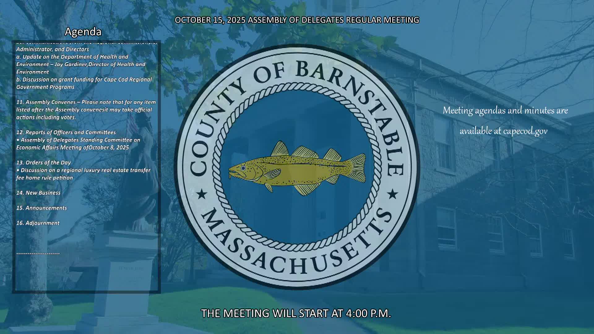 Thumbnail image for Barnstable County Assembly of Delegates 10-15-2025