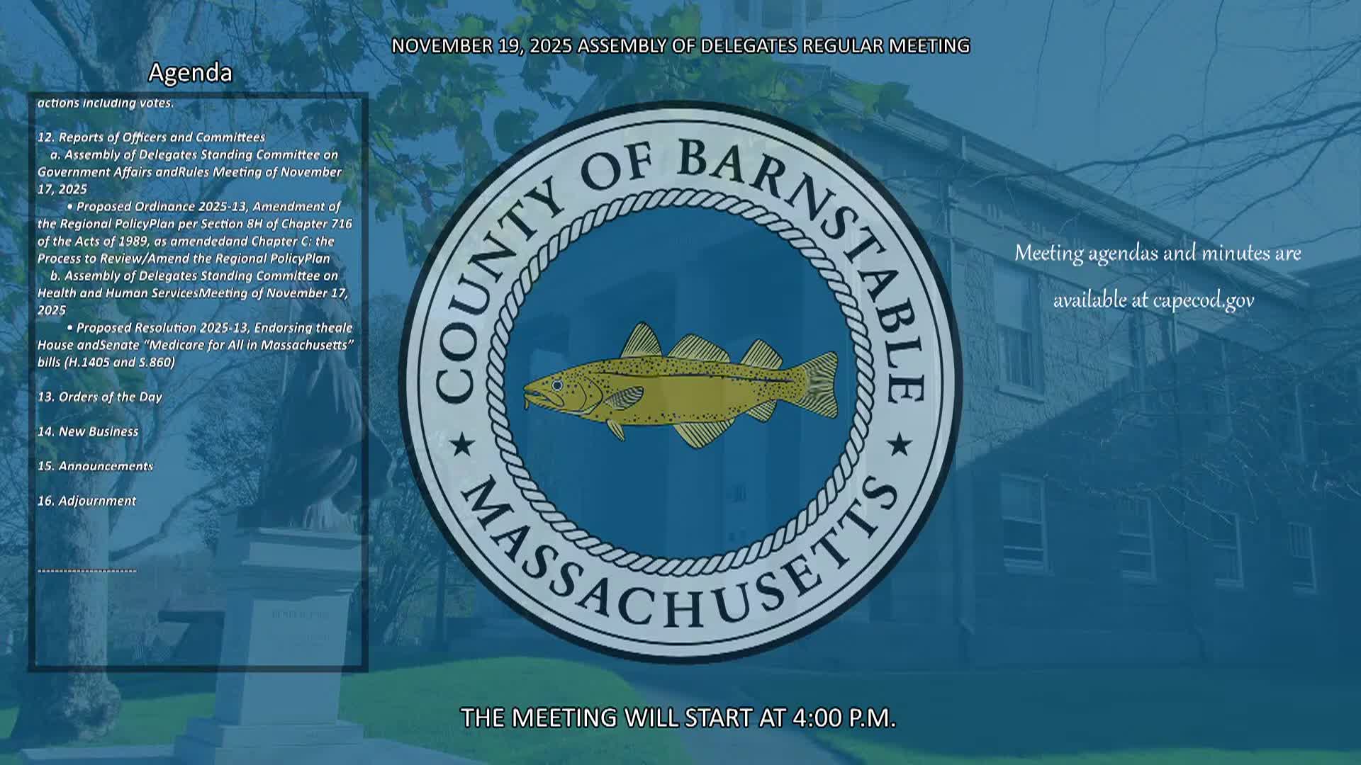Thumbnail image for Barnstable County Assembly of Delegates 11-19-2025