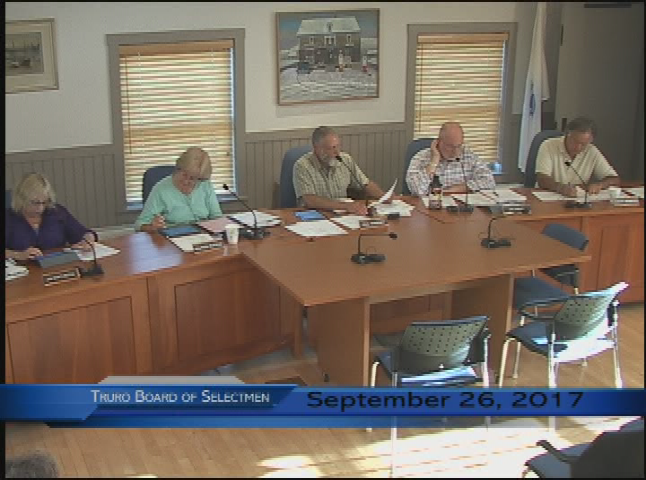 Thumbnail image for Truro Board of Selectmen 9-26-2017
