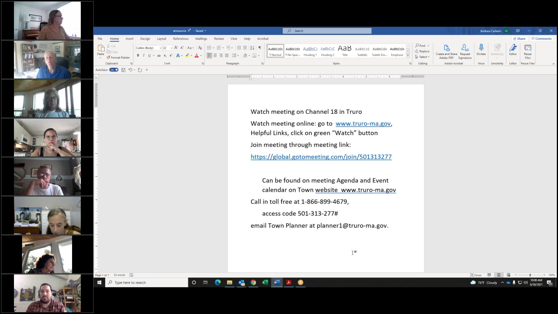 Thumbnail image for Local Comprehensive Plan Committee 8-30-2021