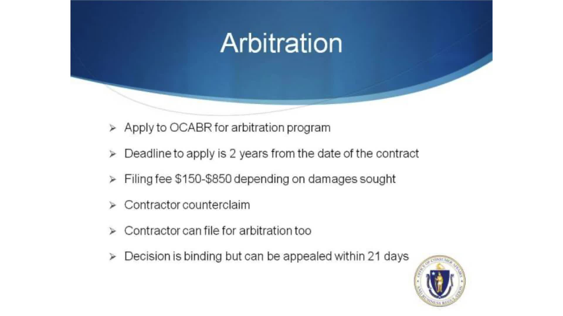 Thumbnail image for Home Improvment Contracts with Office of Consumer Affairs