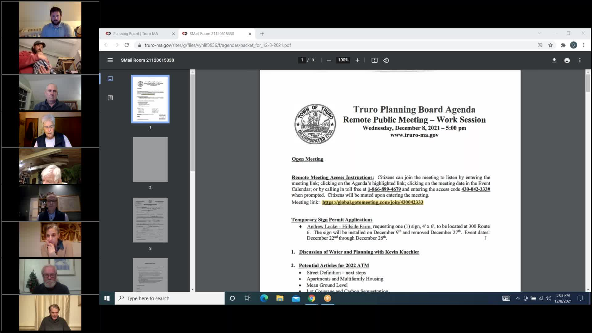 Thumbnail image for Planning Board 12-8-2021