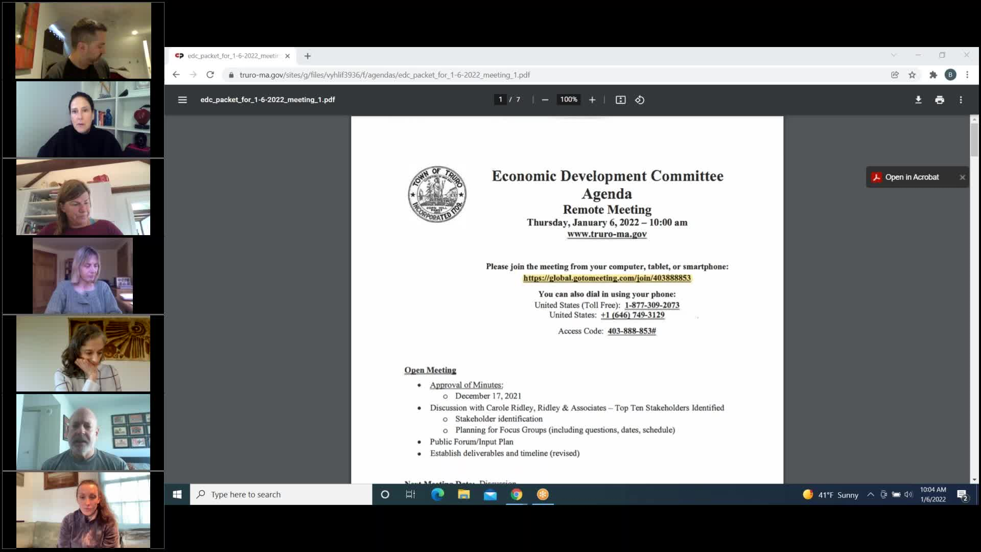 Thumbnail image for Economic Development Committee 1-6-2022