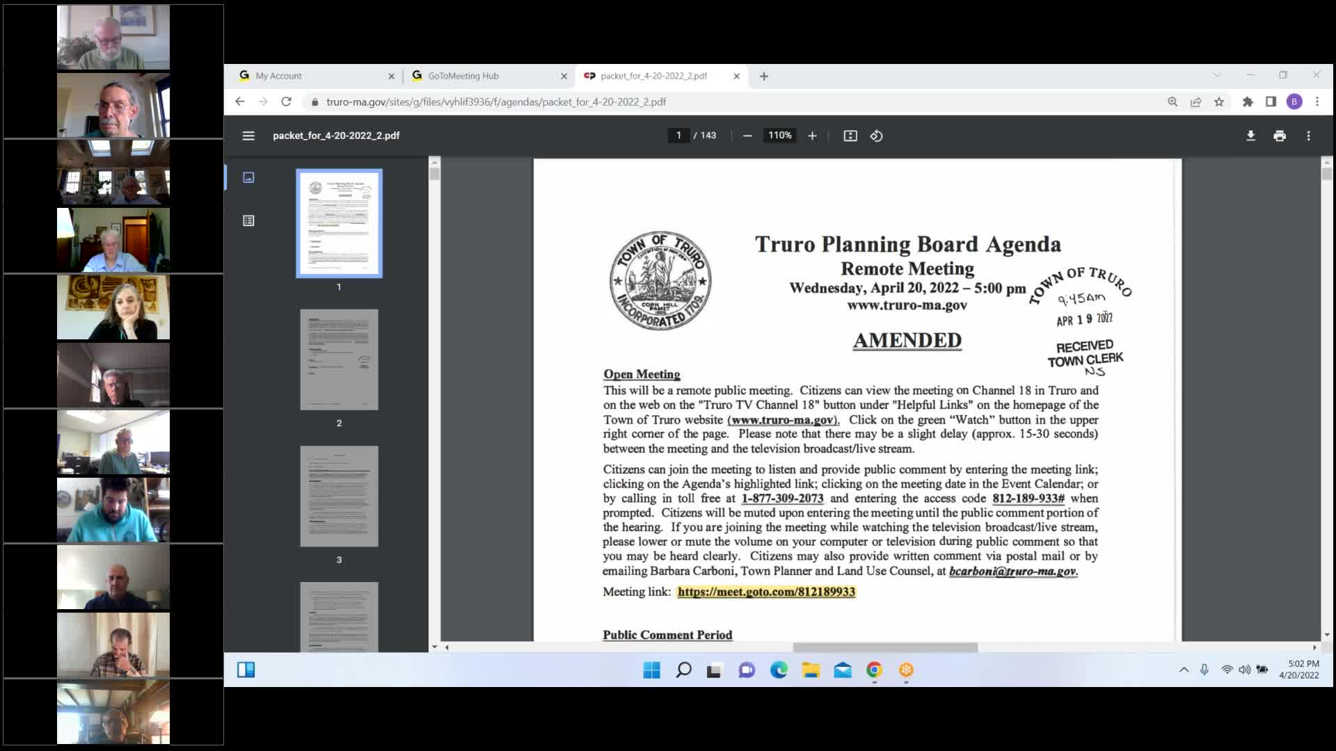 Thumbnail image for Planning Board 4-20-2022