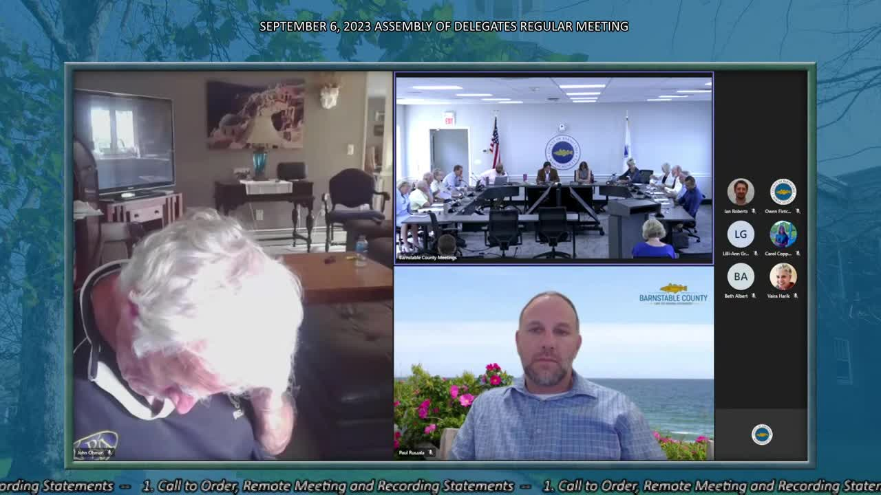 Thumbnail image for Barnstable County Assembly of Delegates 9-6-2023