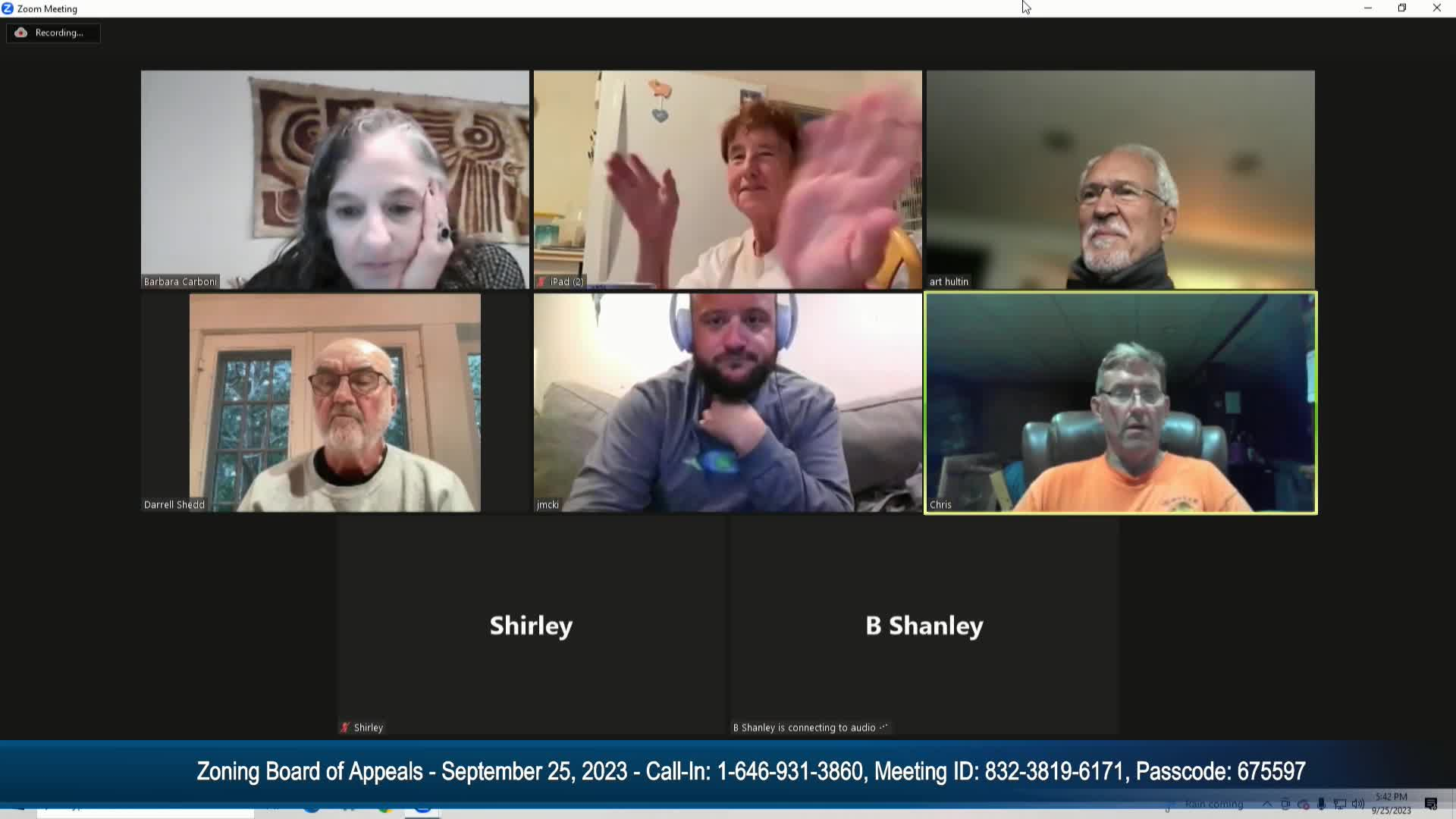 Thumbnail image for Zoning Board of Appeals 9-25-2023