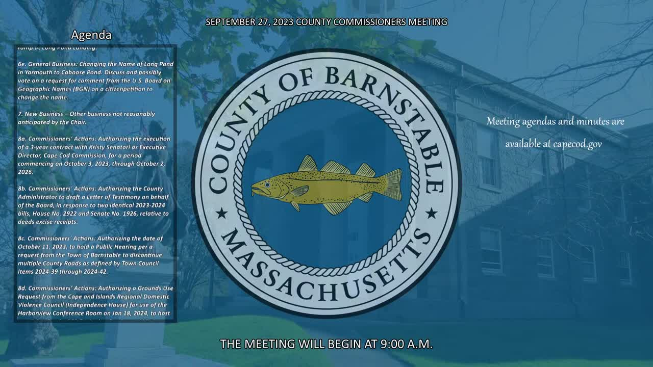 Thumbnail image for Barnstable County Commissioners 9-27-2023