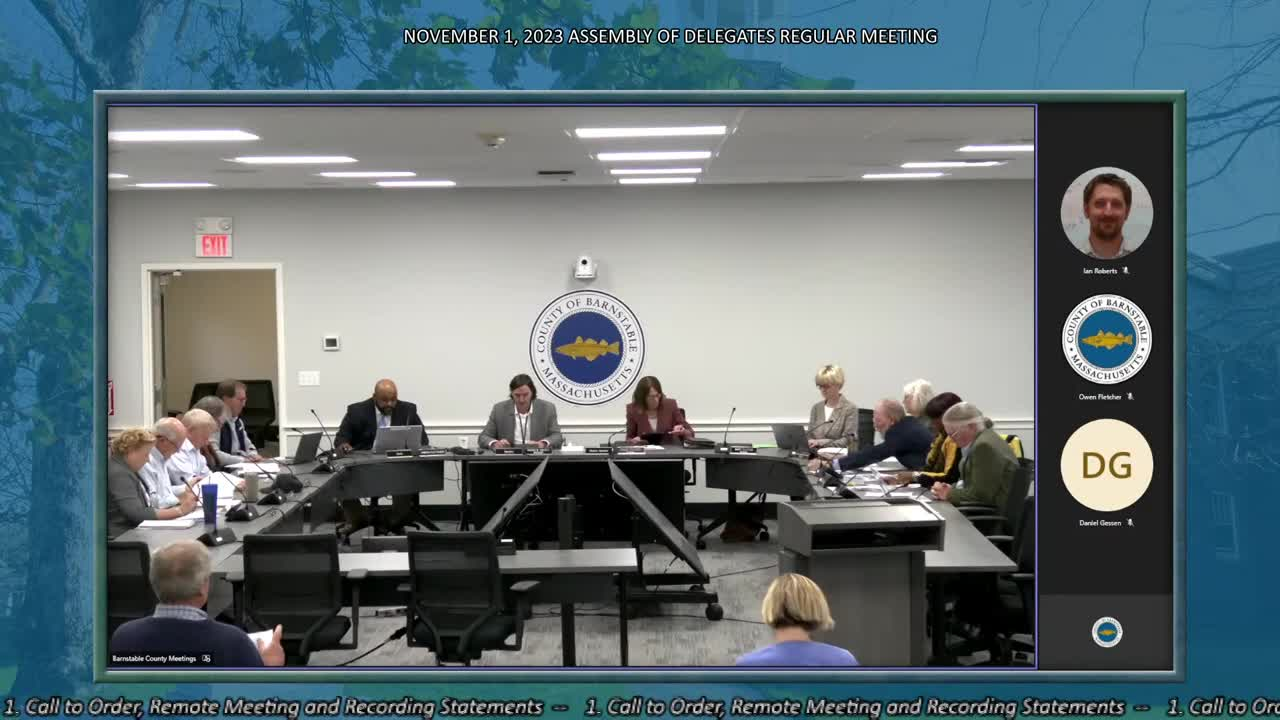 Thumbnail image for Barnstable County Assembly of Delegates 11-1-2023