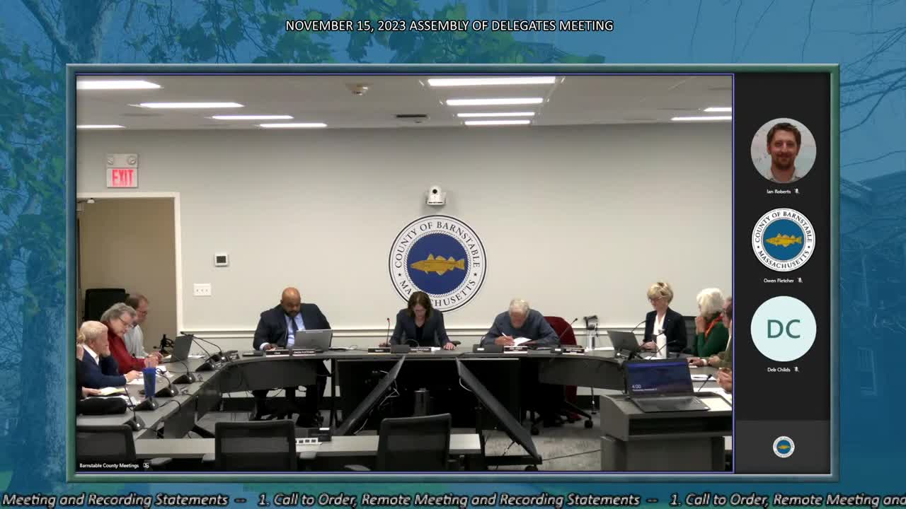 Thumbnail image for Barnstable County Assembly of Delegates 11-15-2023