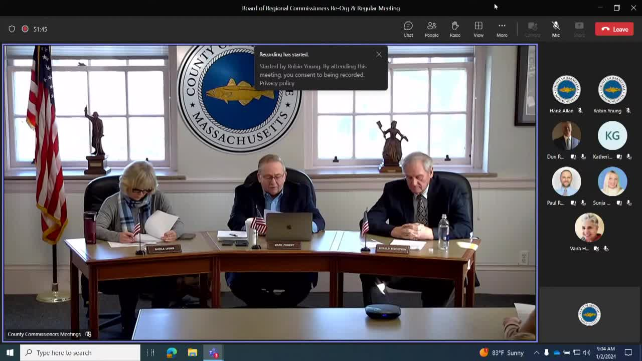 Thumbnail image for Barnstable County Commissioners 1-2-2024