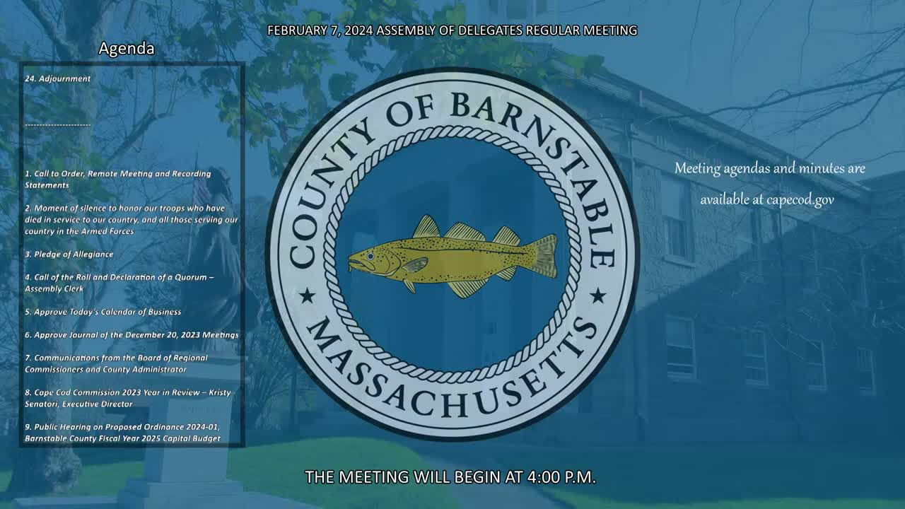 Thumbnail image for Barnstable County Assembly of Delegates 2-7-2024
