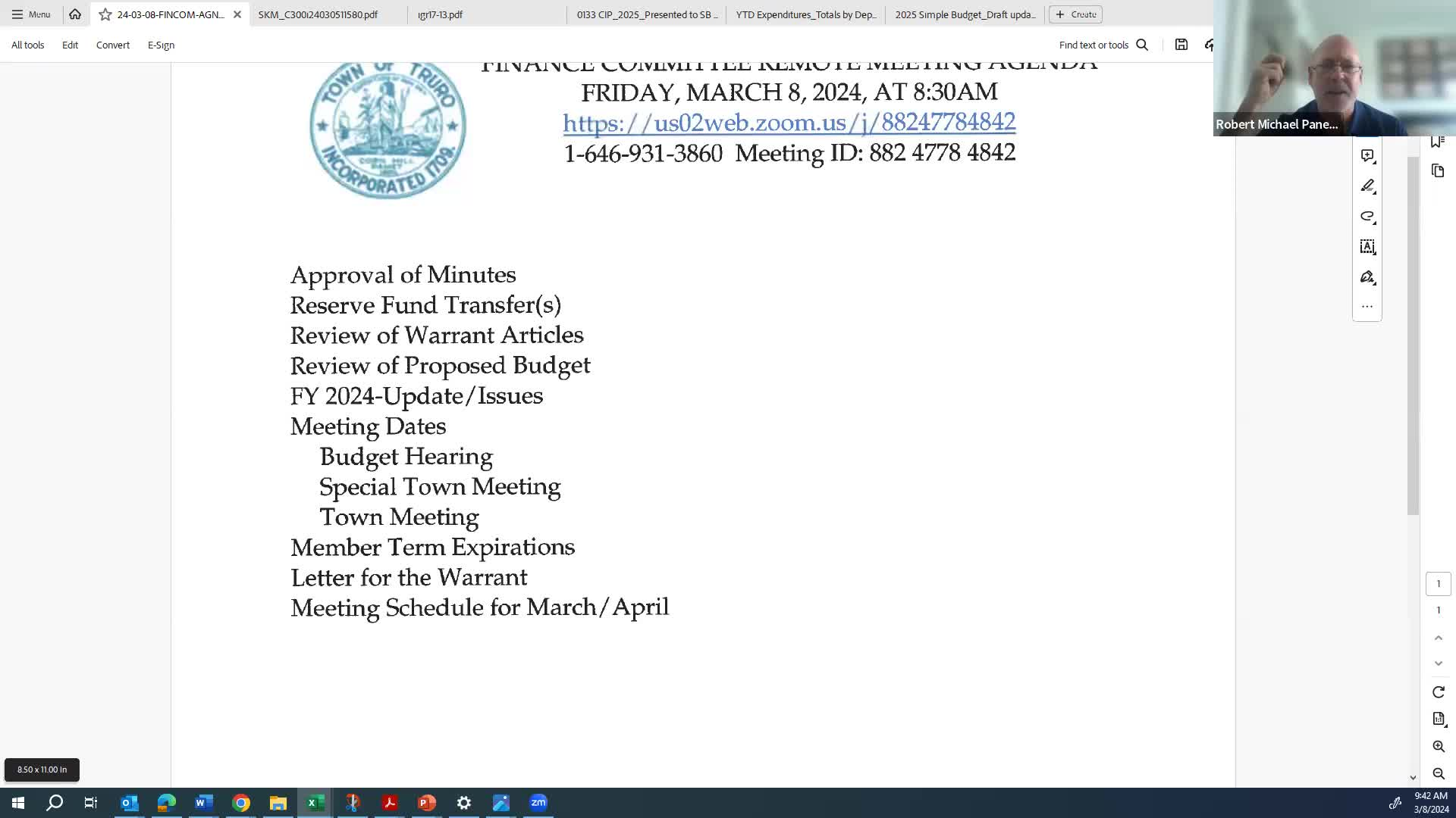 Thumbnail image for Finance Committee 3-8-2024