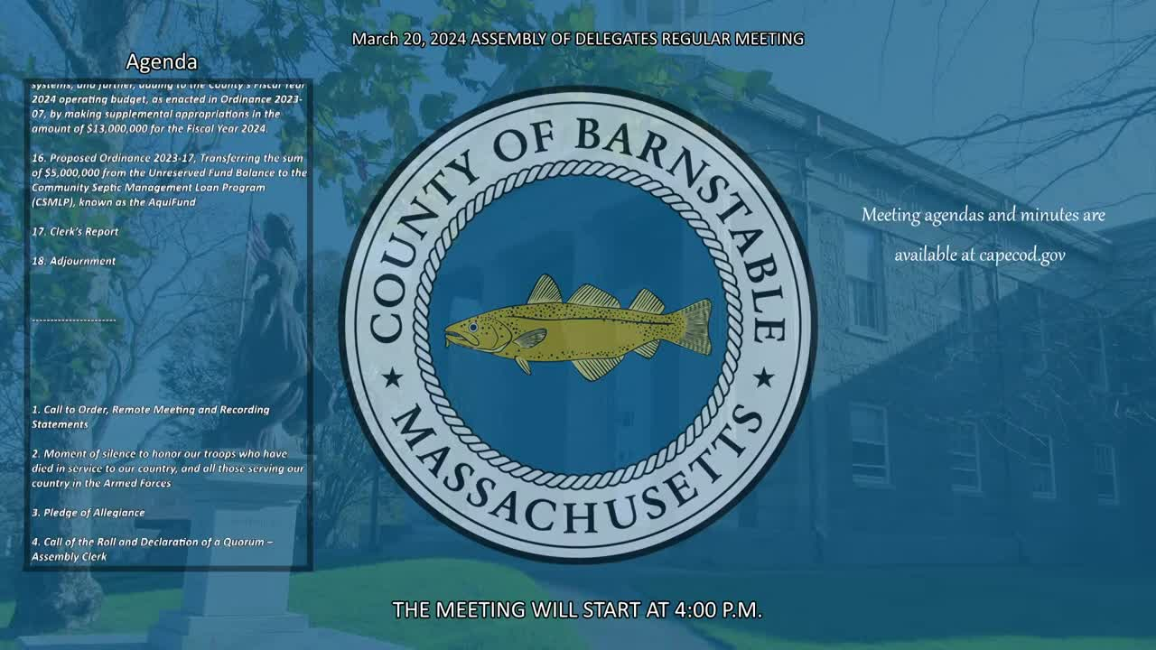 Thumbnail image for Barnstable County Assembly of Delegates 3-20-2024