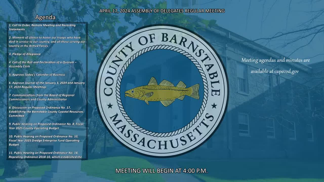 Thumbnail image for Barnstable County Assembly of Delegates 4-17-2024