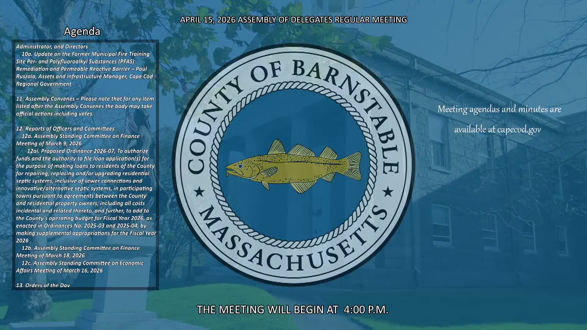 Thumbnail image for Barnstable County Assembly of Delegates 4-15-2026