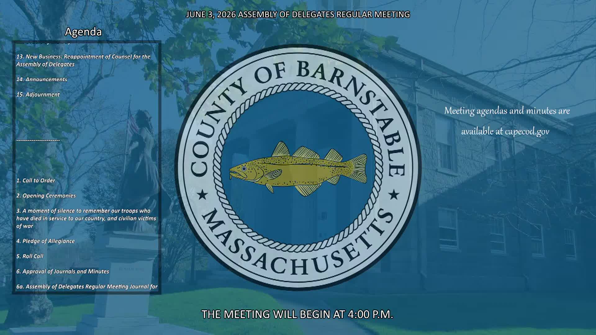 Thumbnail image for Barnstable County Assembly of Delegates 6-3-2026